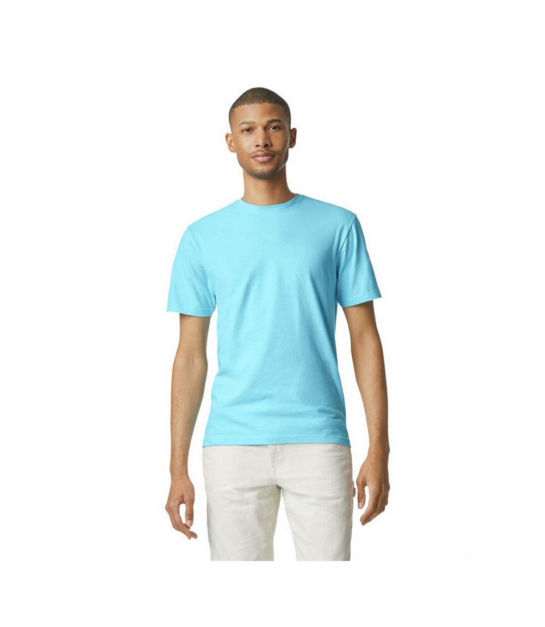 T-shirt manches courtes softstyle homme bleu ciel Gildan-1