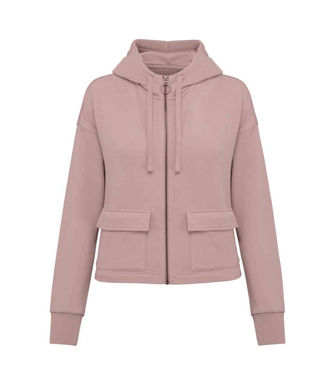 Womens/ladies full zip hoodie petal rose Native Spirit-1