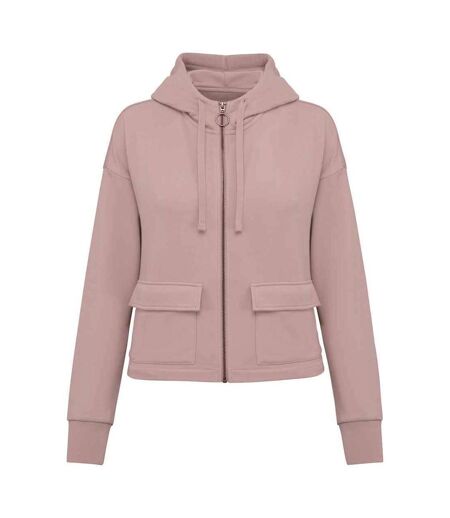 Womens/ladies full zip hoodie petal rose Native Spirit