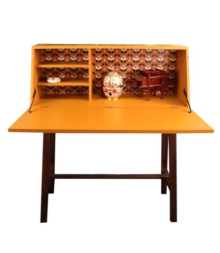 Bureau cabinet haut - Jaune