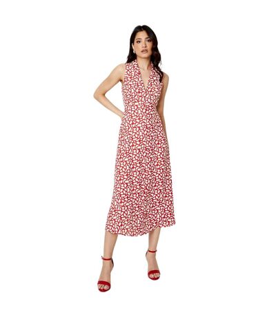 Robe mi-longue femme marron / blanc Dorothy Perkins