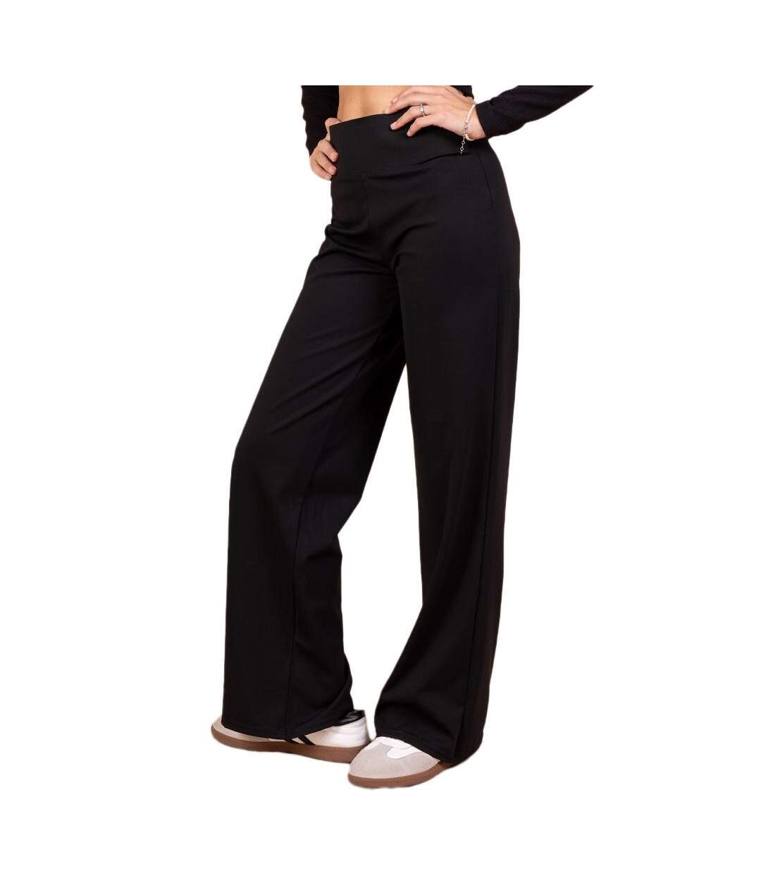 Pantalon fluide noir femme monday premium 0100-1