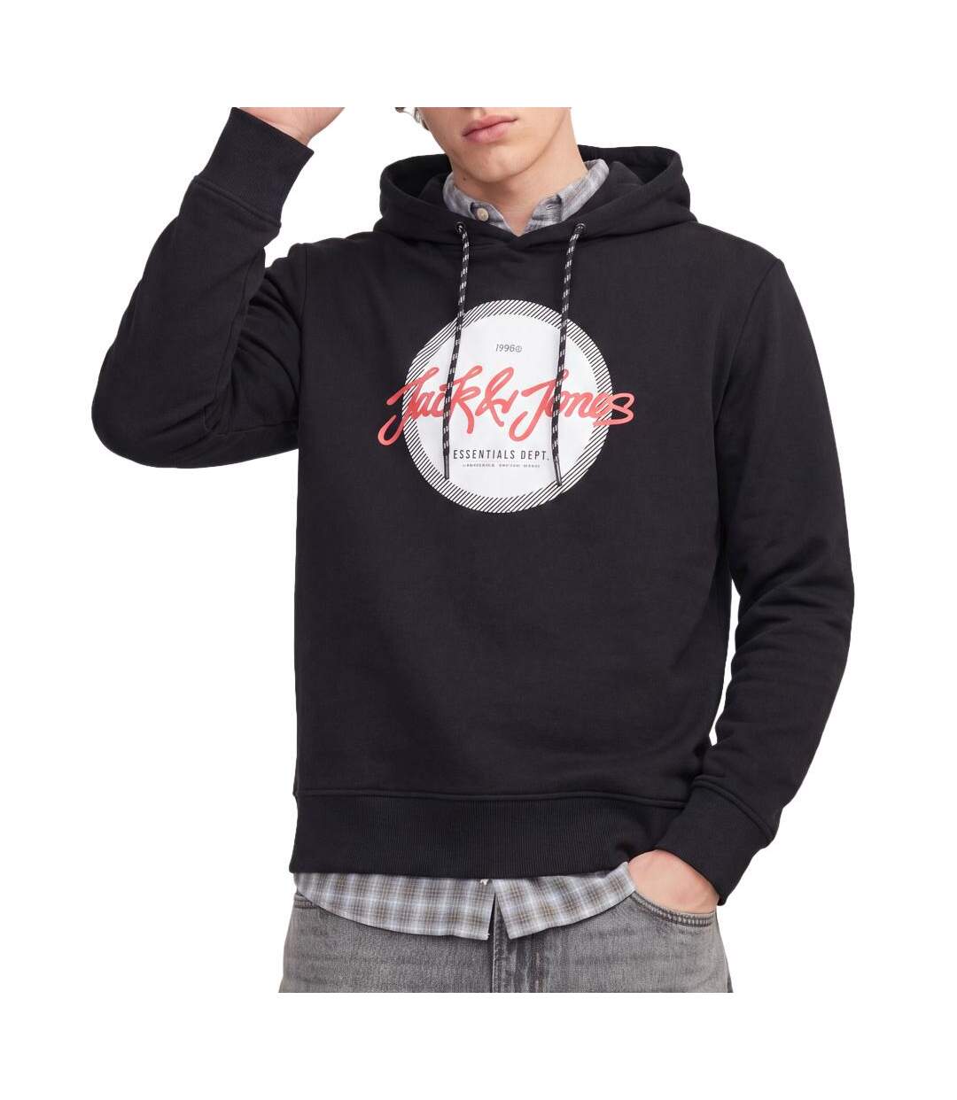 Sweat noir/blanc/rouge homme jack & jones frederiksberg-1