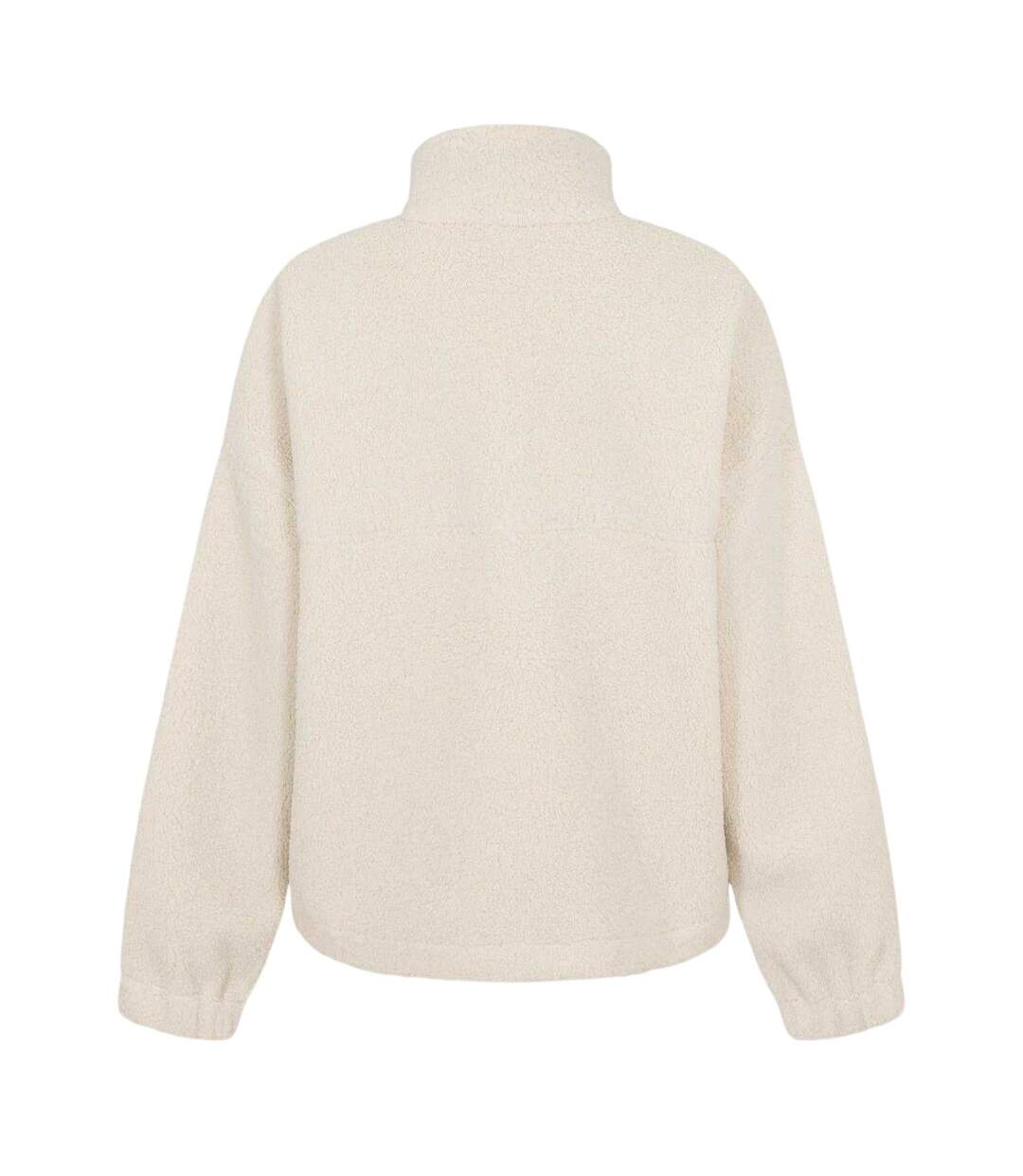 Womens/ladies Fleece Quarter Zip Sweatshirt Cream Slazenger-3