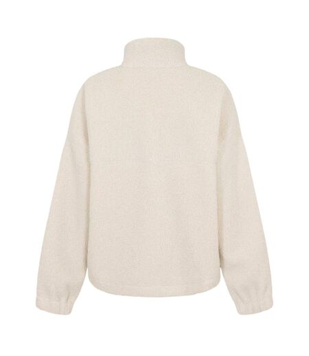 Womens/ladies Fleece Quarter Zip Sweatshirt Cream Slazenger