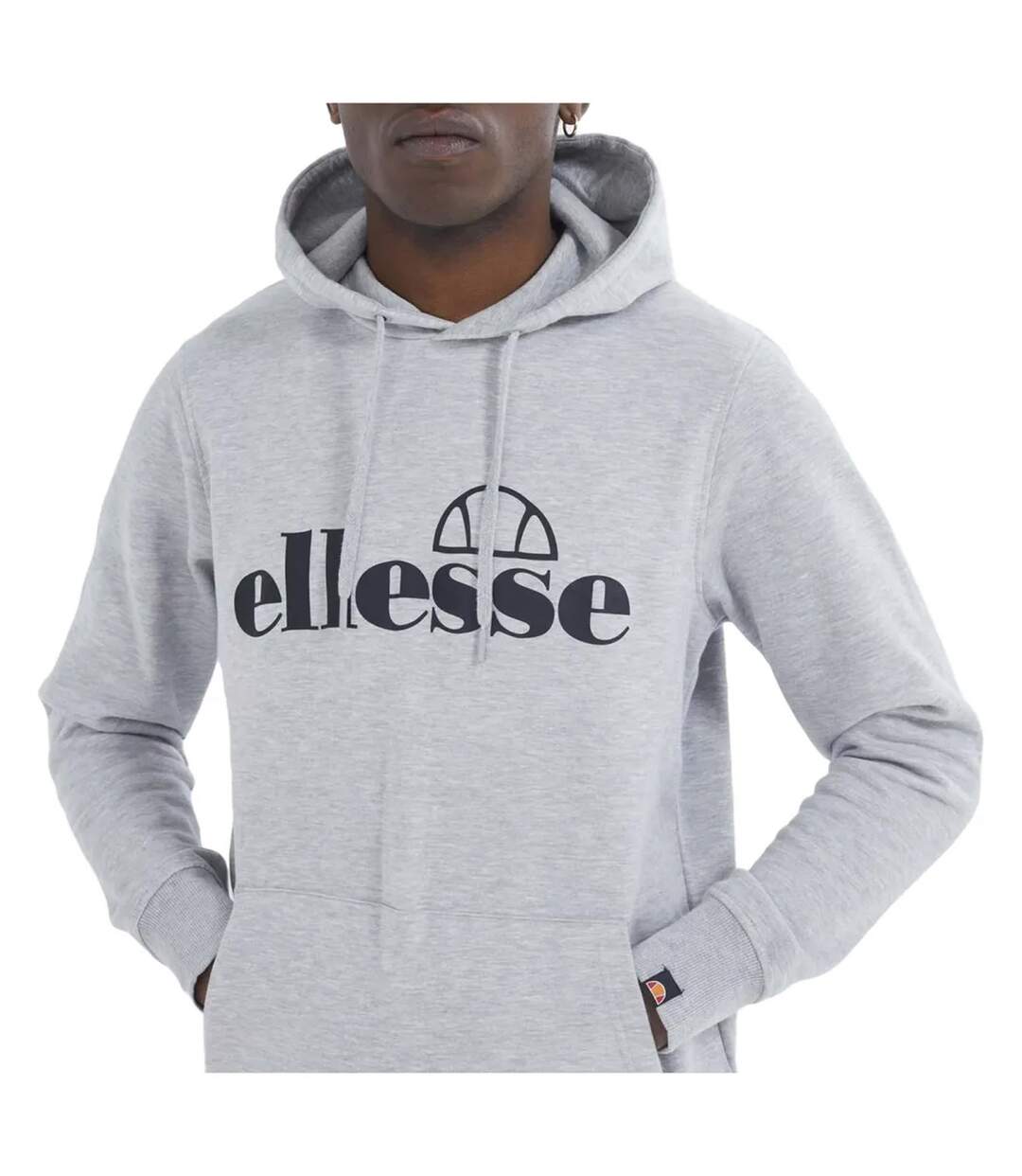 Sweat À Capuche Motif/style Logo Homme Gris Chiné Ellesse-4