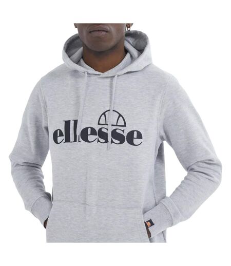Sweat À Capuche Motif/style Logo Homme Gris Chiné Ellesse