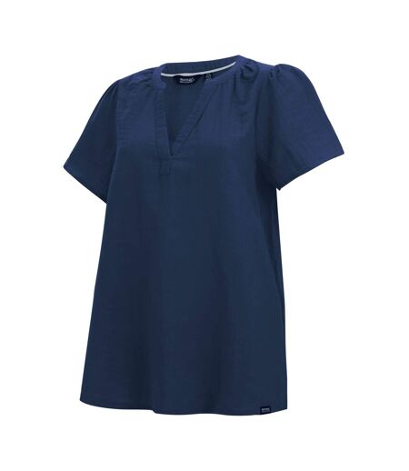 Womens/ladies Selen Short-sleeved Shirt Navy Blue Regatta