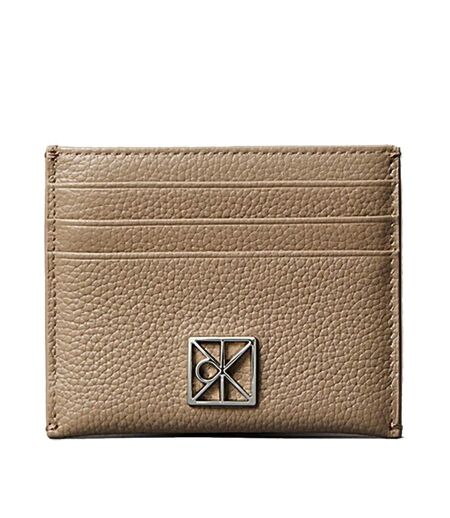 Étui porte carte taupe femme calvin klein jeans pebble