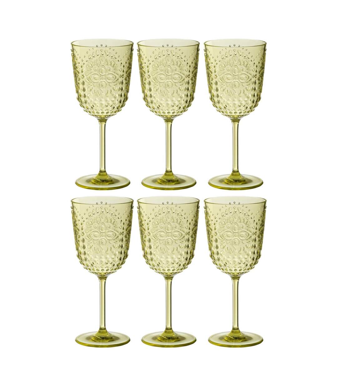 Lot de 6 Verres à Vin Réutilisables Barbra 41,4cl Vert-1