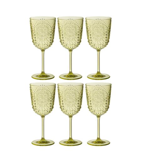 Lot de 6 Verres à Vin Réutilisables Barbra 41,4cl Vert