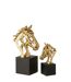 Tête de Cheval Ajourée sur Socle Hollywood 40cm Doré-5