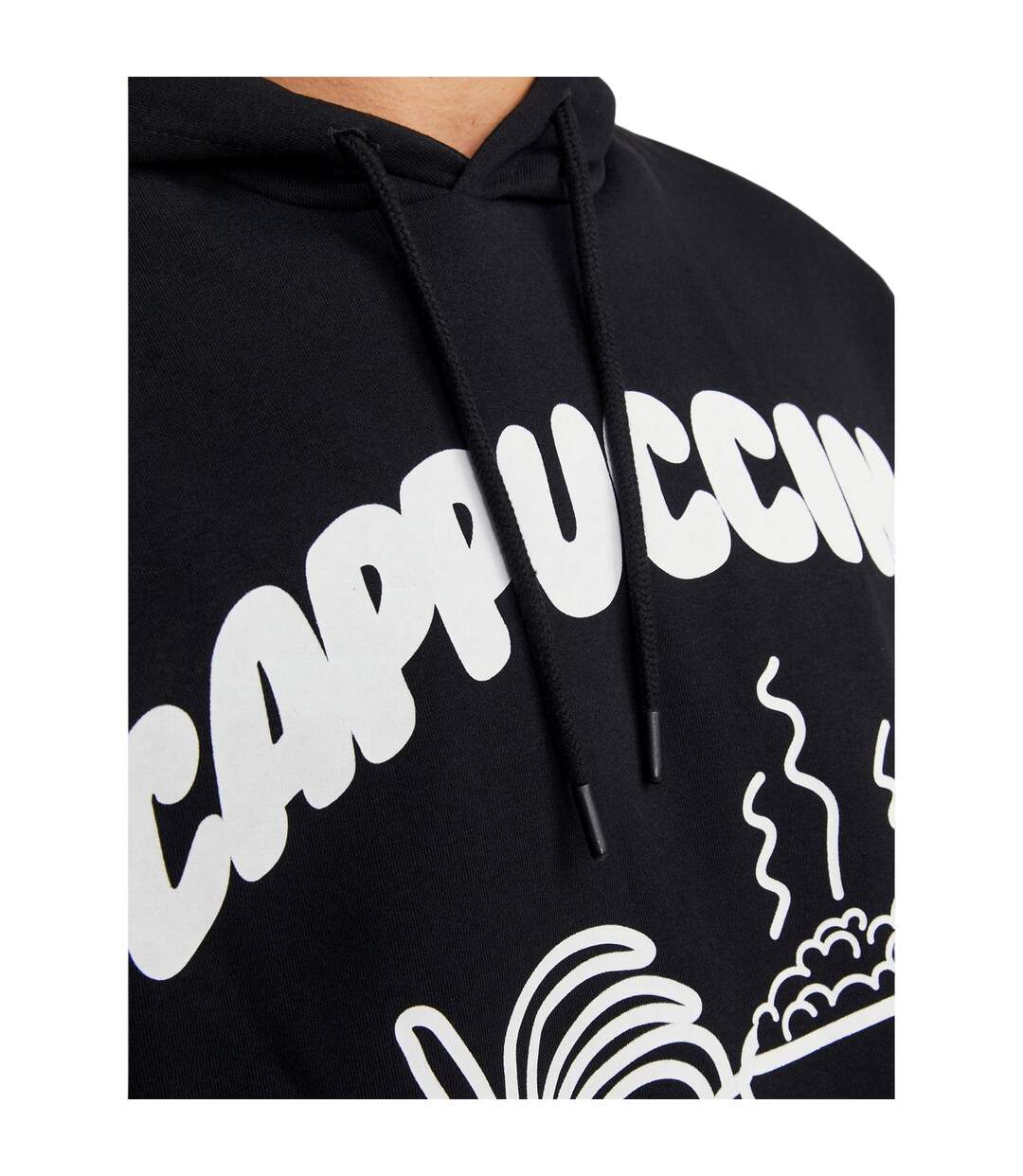 Mens Cappuccino Oversized Hoodie Black Jack And Jones-4