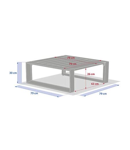 Table basse de jardin carrée en aluminium ALLURE - Graphite