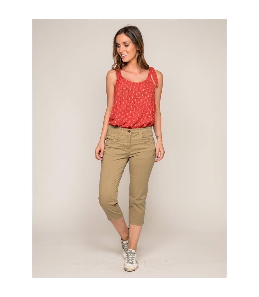 Pantacourt slim en coton stretch XETRA-5