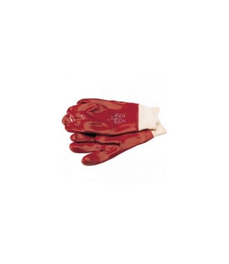 Glenwear Unisex Adults PVC Coated Waterproof Gardening Glove (Red) (XL)