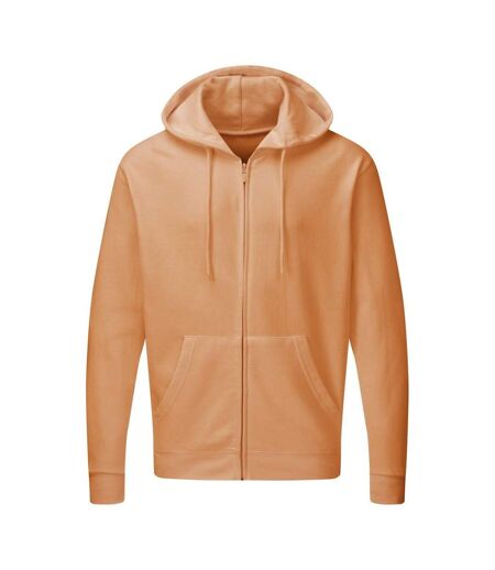 Mens Plain Full Zip Hooded Sweatshirt Cantaloupe SG