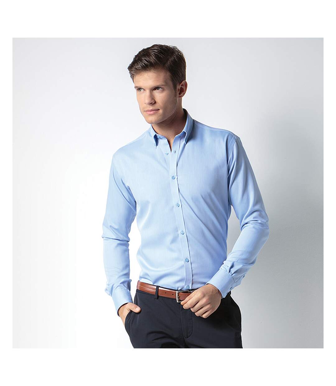 Kustom Kit - Chemise à manches longues sans repassage - Homme (Bleu clair) - UTBC597