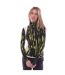 Womens/ladies Abstract Turtle Neck Fitted Long-sleeved Top Yellow Black Ambush-1