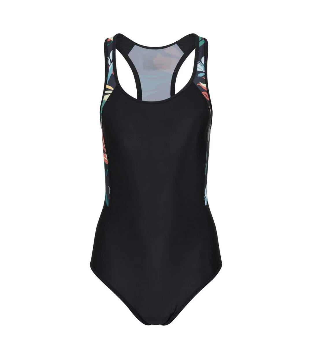 Womens/ladies Take The Plunge Floral Swimming One Piece Swimsuit Black Mountain Warehouse-2