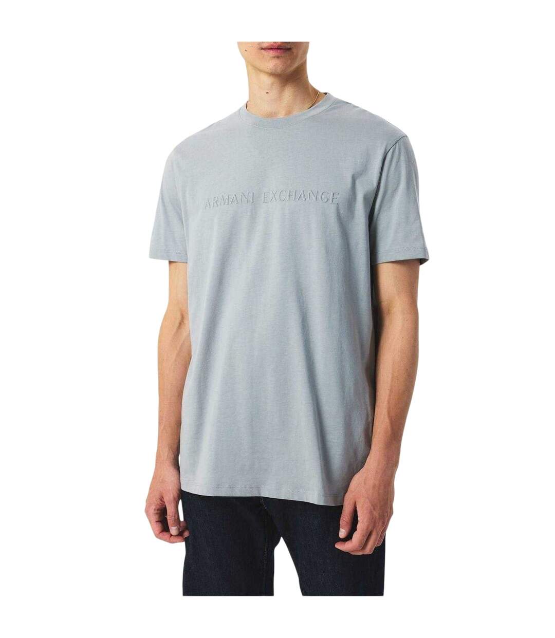 Mens Embossed T-shirt Grey Armani Exchange-1