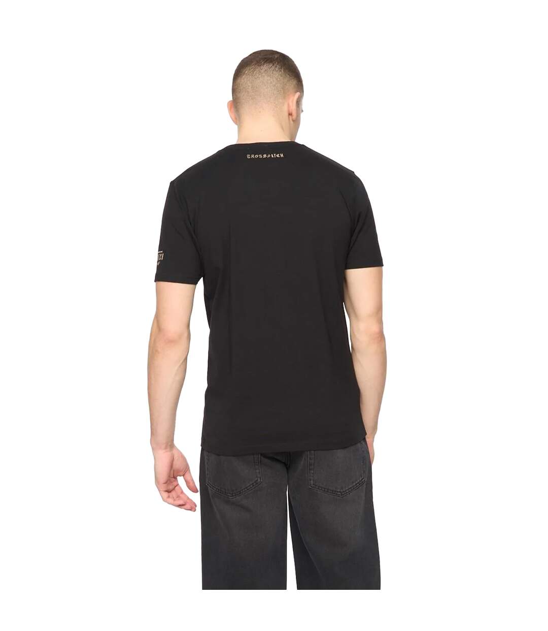 Mens wenfore t-shirt black Crosshatch-2