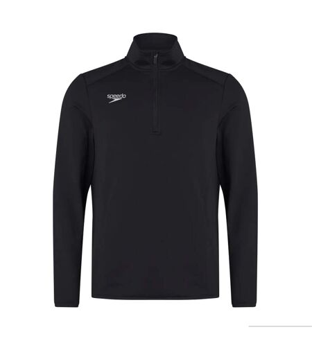 Mens Club Quarter Zip Training Top Black Speedo
