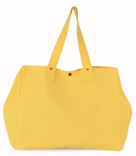 Sac shopping en coton délavé - KI3208 - jaune lemon zest