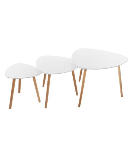 3 Tables d'appoint Mileo - Blanc