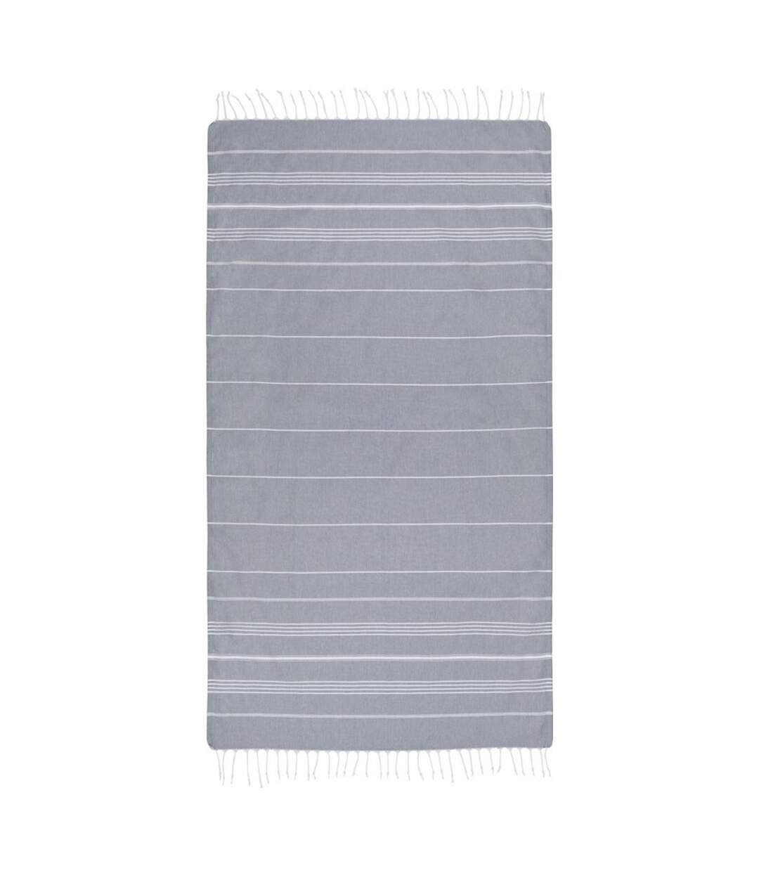 Anna hammam striped cotton beach towel grey Generic-1