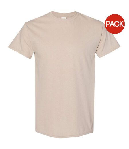 Lot De 5  T-shirts Manches Courtes Hommes Beige Gildan