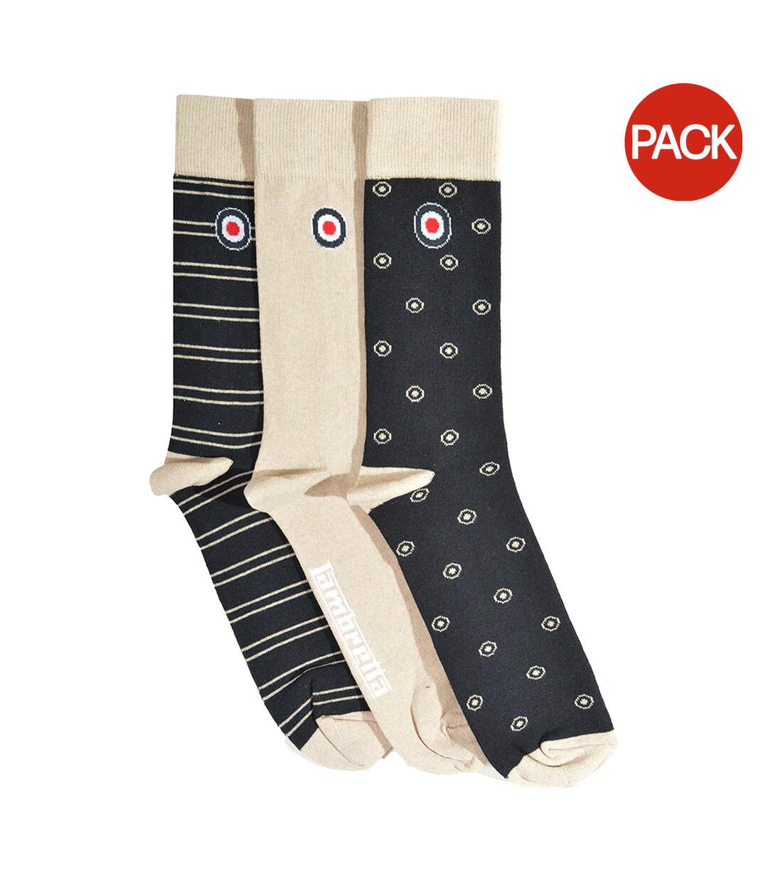 Chaussettes Motif/style Cachemire Homme Bleu Marine Beige Gris Lambretta-1