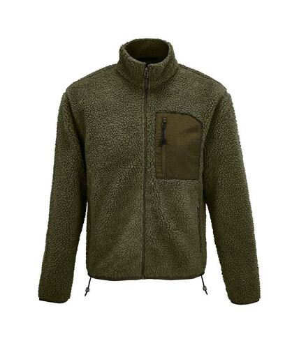 SOLS Unisex Adult Fury Sherpa Fleece Jacket (Army/Dark Army)