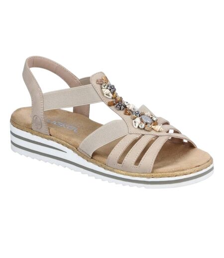 Sandales Style Coquillages Femme Beige Rieker