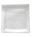 Lot de 6 Assiettes en Plastique Réutilisable Carrées 23cm Transparent-1