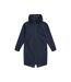 Womens/ladies Longline Waterproof Jacket Navy Animal-2