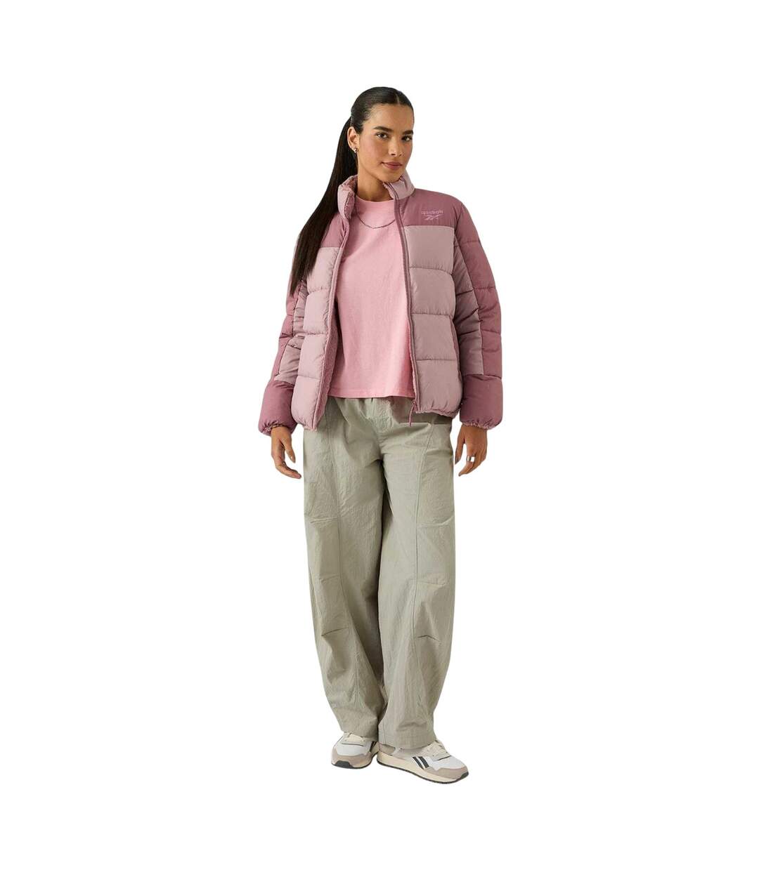 Womens/ladies Reversible Puffer Jacket Dusty Rose Reebok-4