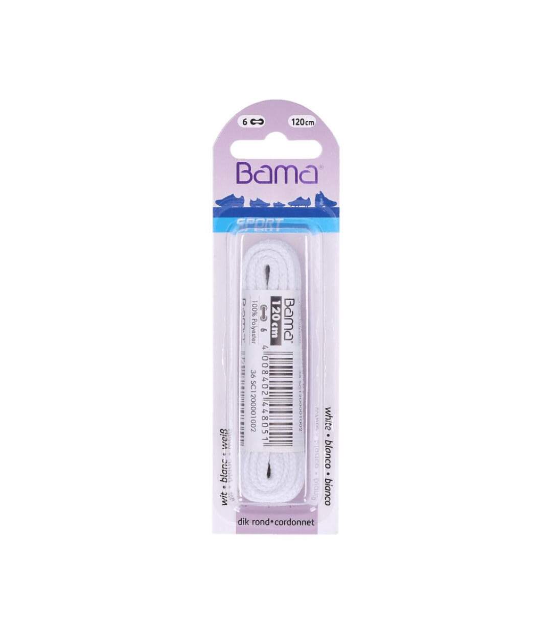 Lacets de sport rond blanc mixte-1