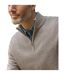 Pull À Col Zippé En Laine D'agneau Pour Hommes Avoine Chiné WoolOvers-3