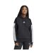 Womens/ladies Fleece Drawstring Hoodie Black Adidas-2