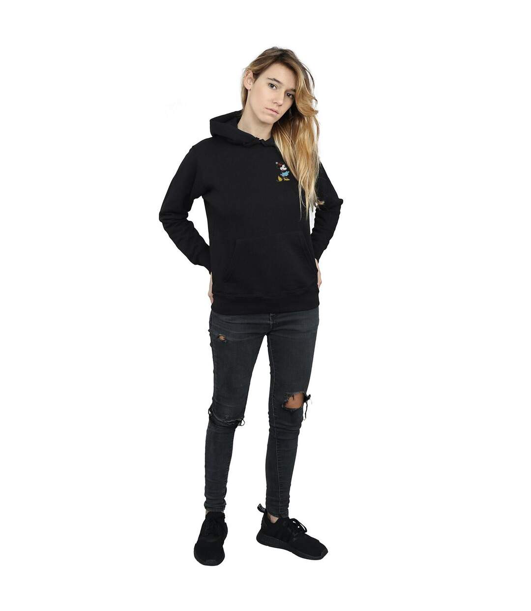 Disney Womens/Ladies Minnie Mouse Kick Chest Hoodie (sweat à capuche avec coup de pied) (Noir) - UTBI10659-4