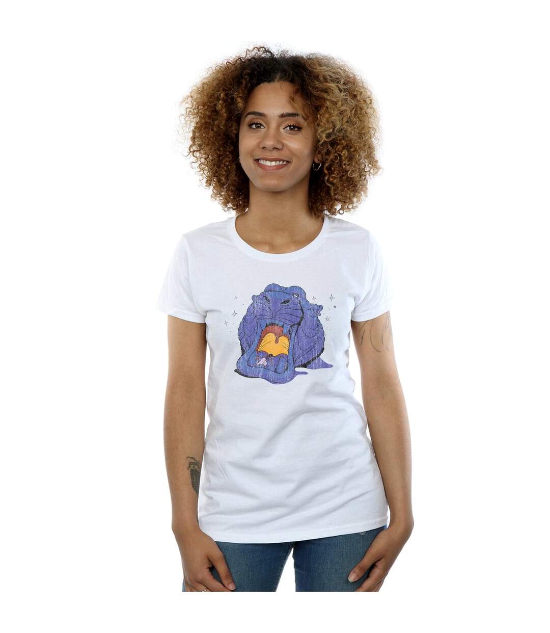 Disney - T-shirt ALADDIN CAVE OF WONDERS DISTRESSED - Femme (Blanc) - UTBI15588-2