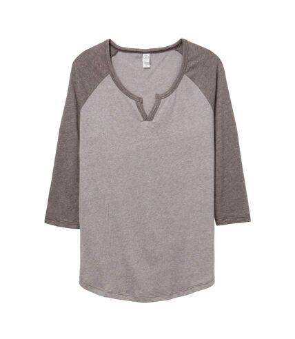 Alternative Apparel Womens/Ladies Outfield Vintage 50/50 Long Sleeve T-shirt (Smoke/Vintage Coal) - UTRW6011