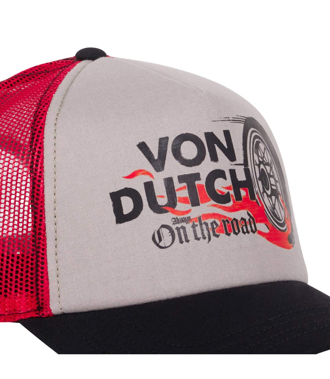 Casquette trucker avec filet effet bambou et print devant Crew Vondutch-3