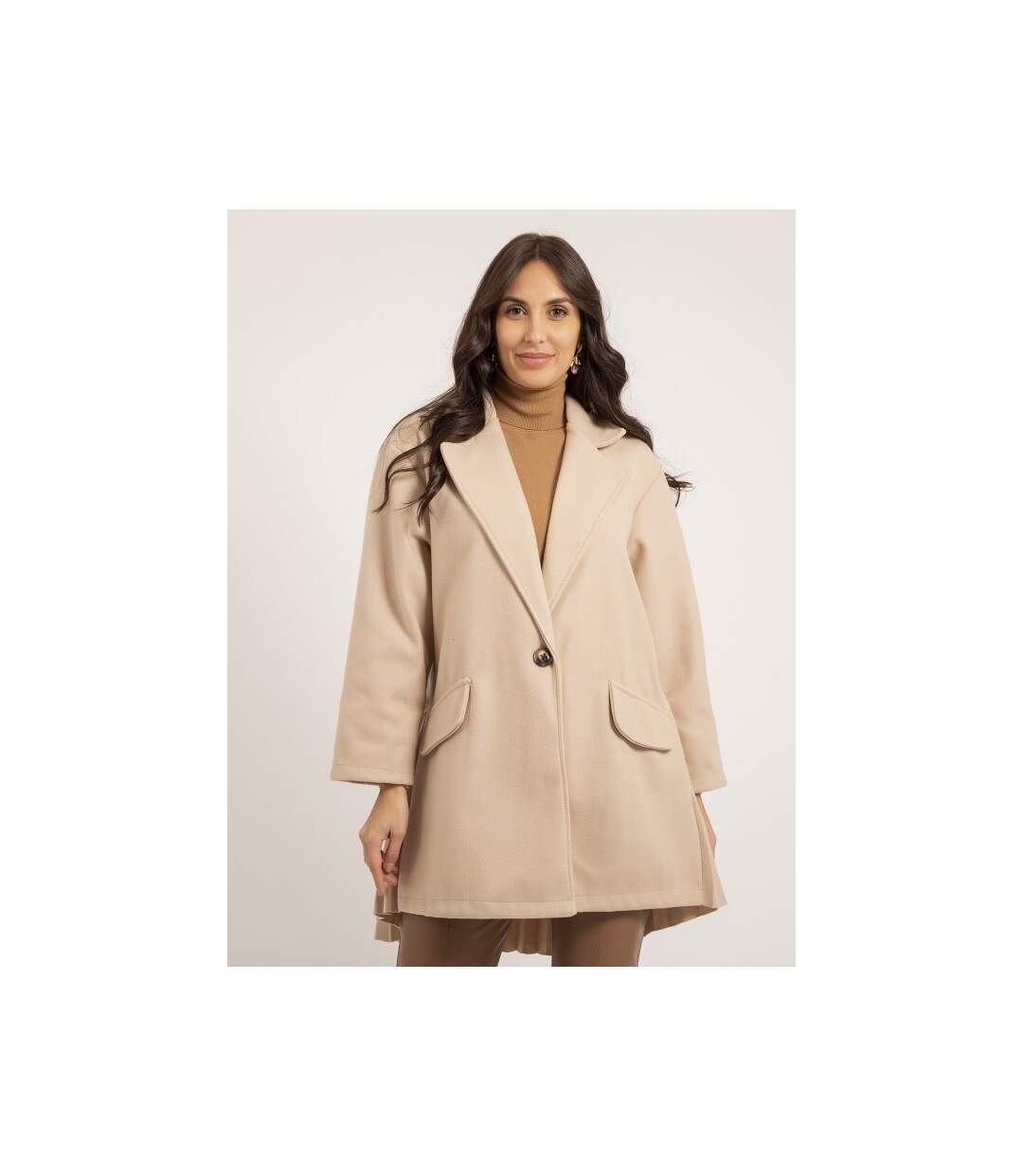 Manteau mi-long plissé ULBAD - Dona X Lisa-1