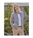 Womens/ladies Lambswool Zipped Fitted Cardigan Grey Marl WoolOvers-1