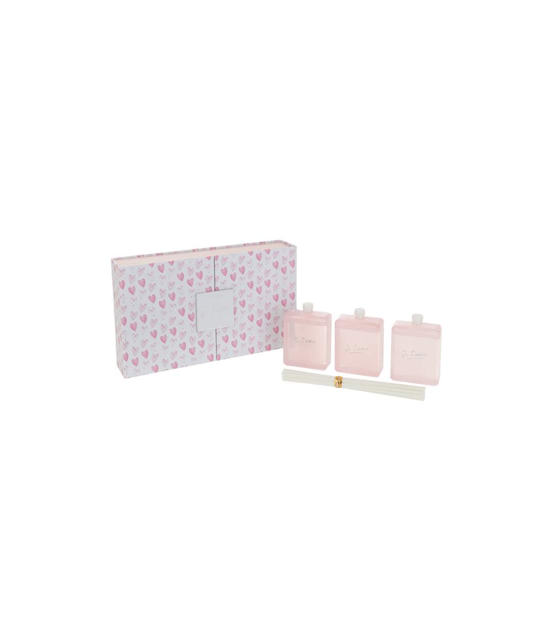 Coffret 3 Huiles Parfumées Je t'Aime 16cm Mimosa & Rose-1