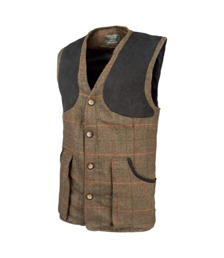 Mens Tweed Shooting Waistcoat Brown Jack Pyke