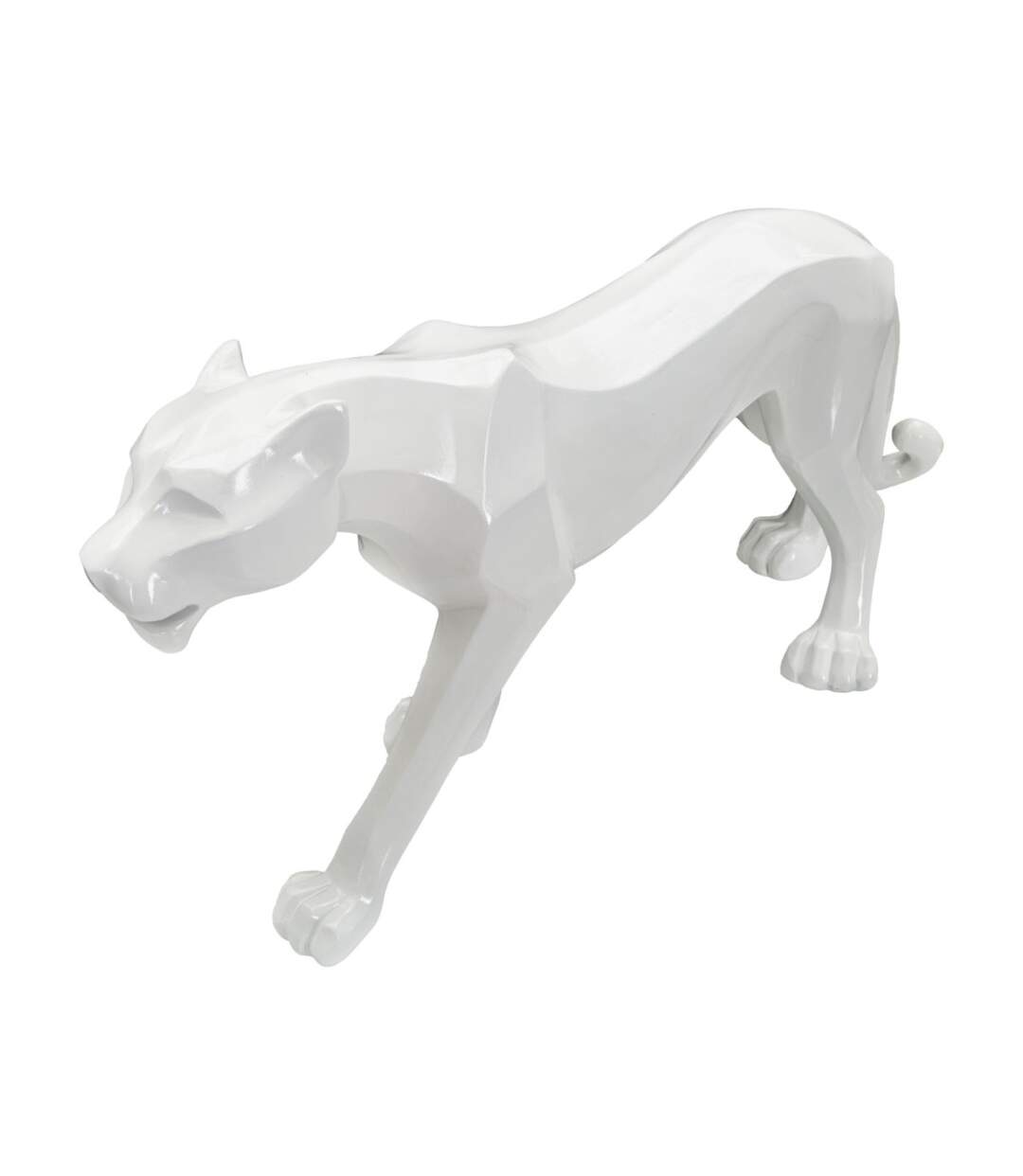 Statuette Déco en Résine Panthère 70cm Blanc-5