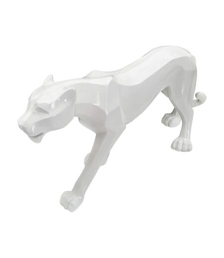 Statuette Déco en Résine Panthère 70cm Blanc